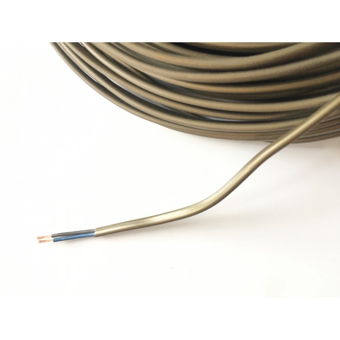 Kabel przewód płaski OMY 2x0,5 do lamp stare złoto 1m