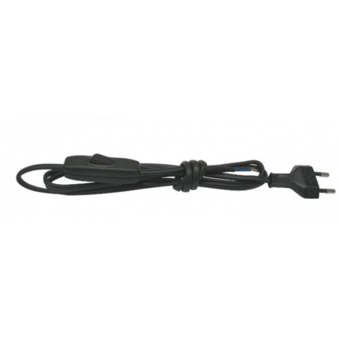 Przewód kabel z włącznikiem wtyczką lamp czarny